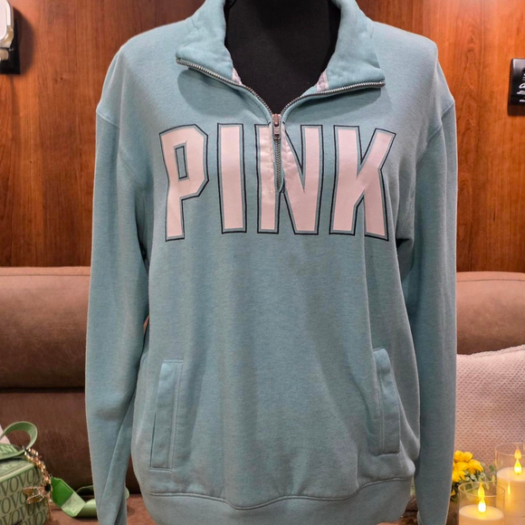 PINK Victoria's Secret Tops - PINK by Victoria's Secret Quarter Zip Sweatshirt